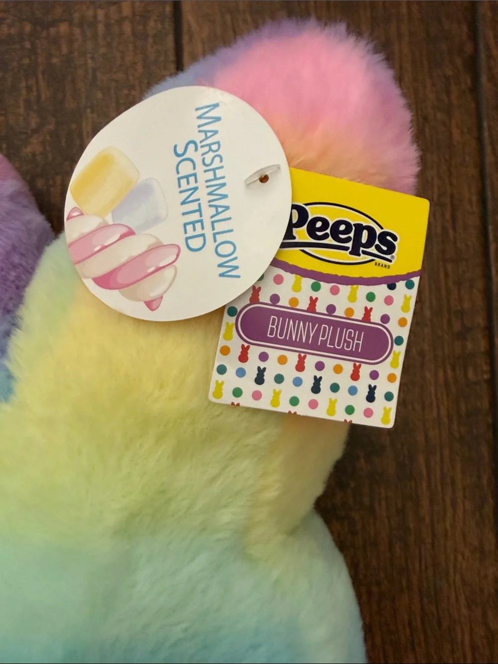 Peeps Multicolor Rainbow Marshmallow Scented 14 inch Bunny Plushie